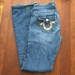 True Religion Bootcut Jeans with Aztec Detailing